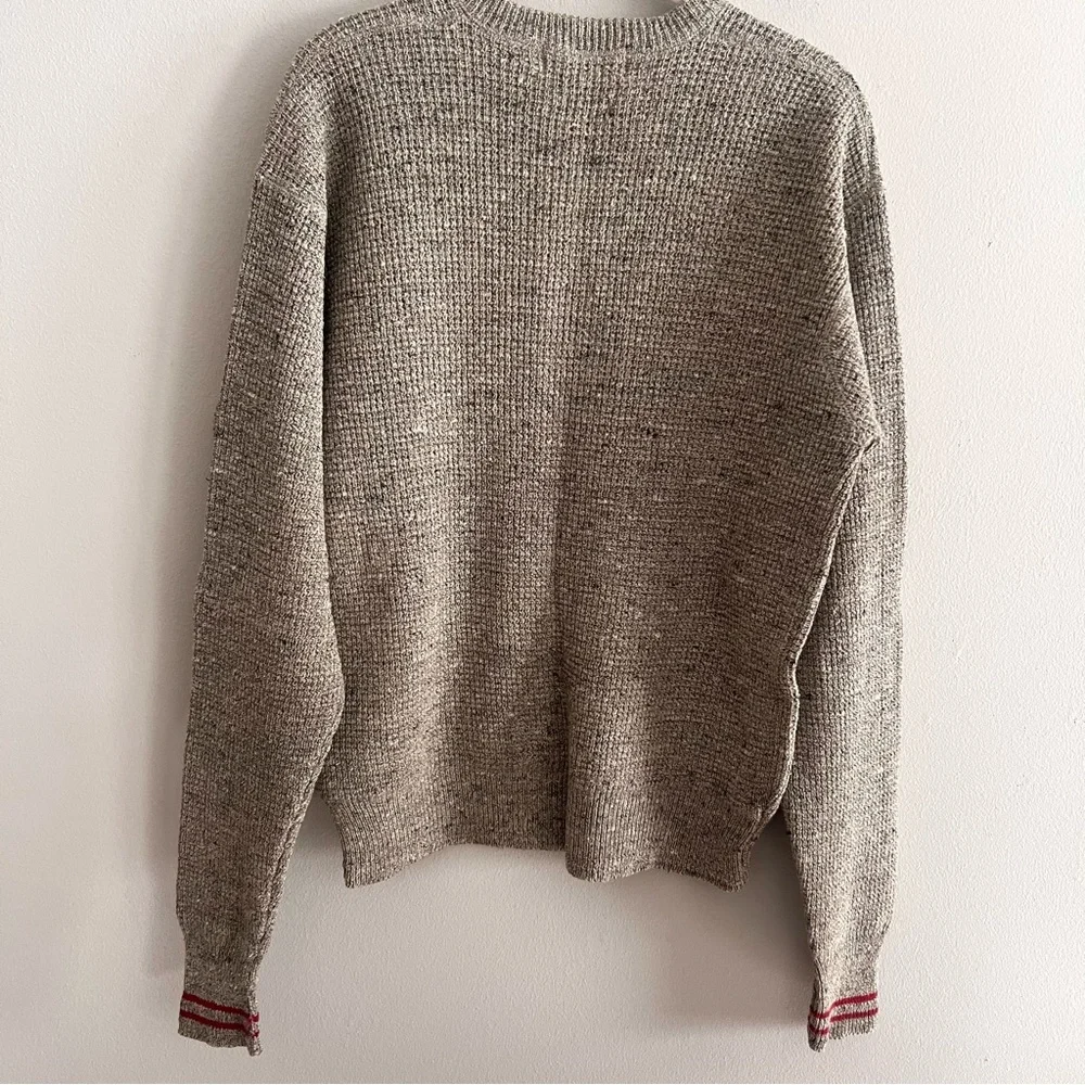 Polo Ralph Lauren Men's Large Beige Crewneck Sweater with Button Detail vintage
